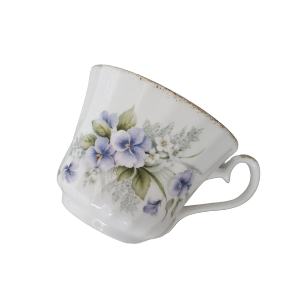 Vintage Birks Ribbed Fine Bone China Wild Flowers Teacup & Saucer Set - Picture 6 of 10